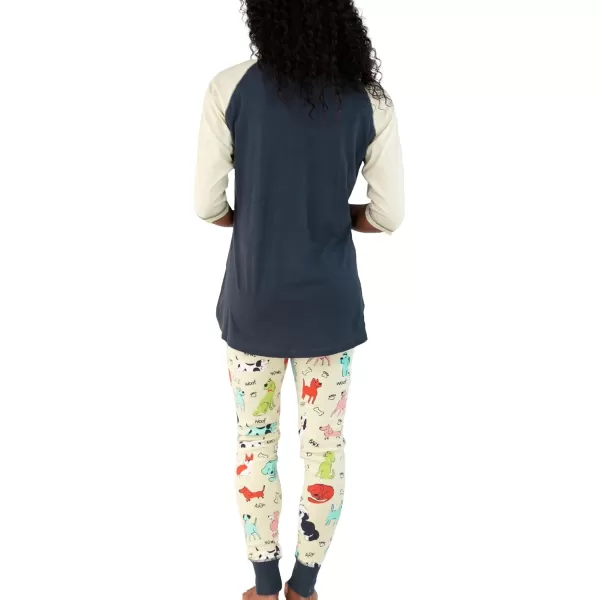 Lazyone Womens Soft Casual Pajama Leggings and Tall Tee Sets With Cute Fun Prints Cute Womens Pajama SetsRuff Night Pajama Set