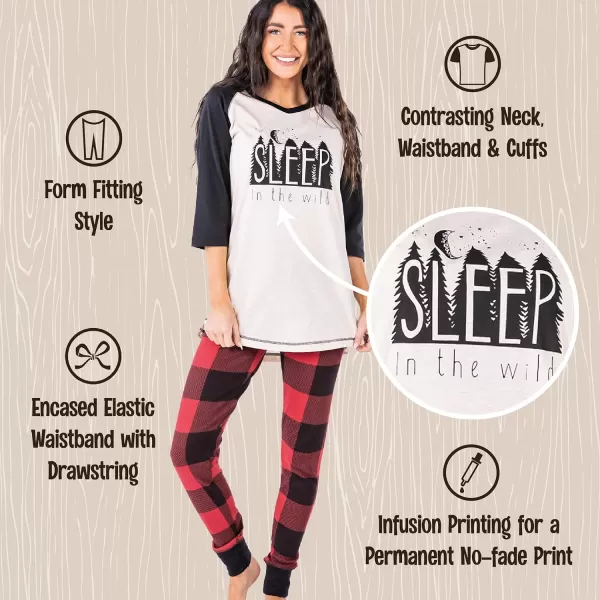 Lazyone Womens Soft Casual Pajama Leggings and Tall Tee Sets With Cute Fun Prints Cute Womens Pajama SetsSleep in the Wild Pajama Set