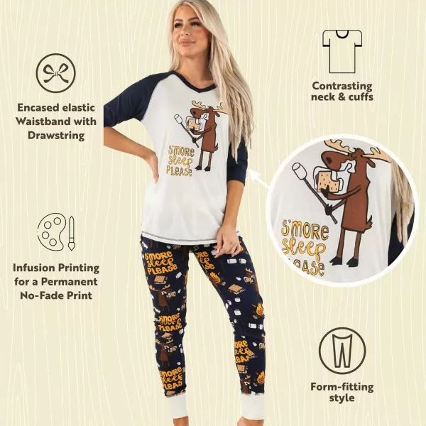 Lazyone Womens Soft Casual Pajama Leggings and Tall Tee Sets With Cute Fun Prints Cute Womens Pajama SetsSmore Sleep Pajama Set