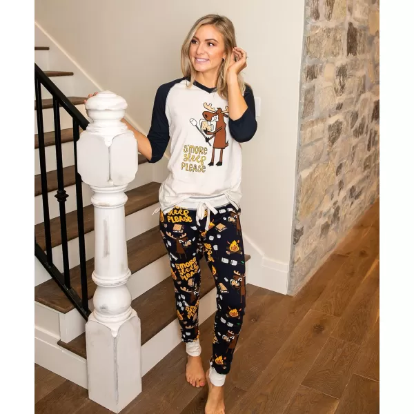 Lazyone Womens Soft Casual Pajama Leggings and Tall Tee Sets With Cute Fun Prints Cute Womens Pajama SetsSmore Sleep Pajama Set