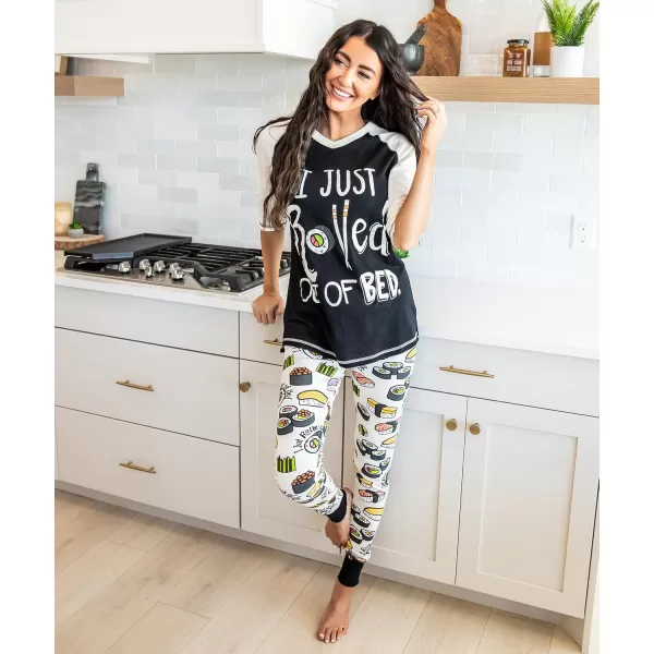Lazyone Womens Soft Casual Pajama Leggings and Tall Tee Sets With Cute Fun Prints Cute Womens Pajama SetsSushi Legging Set