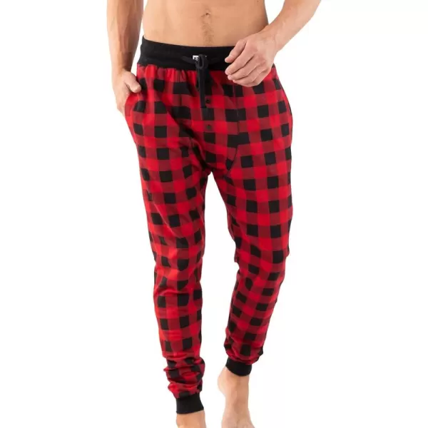 Lazy One Pajama Pants for Men Cotton Long Johns for MenRed Plaid Long John