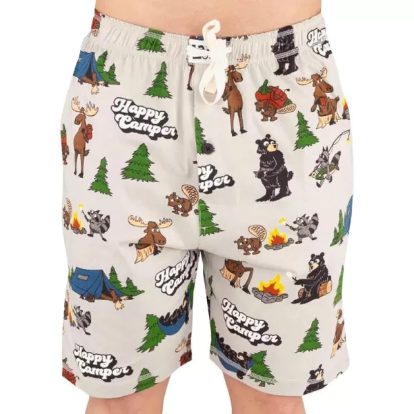 Lazy One Pajama Shorts for Men Mens Pajama Bottoms SleepwearHappy Camper Grey