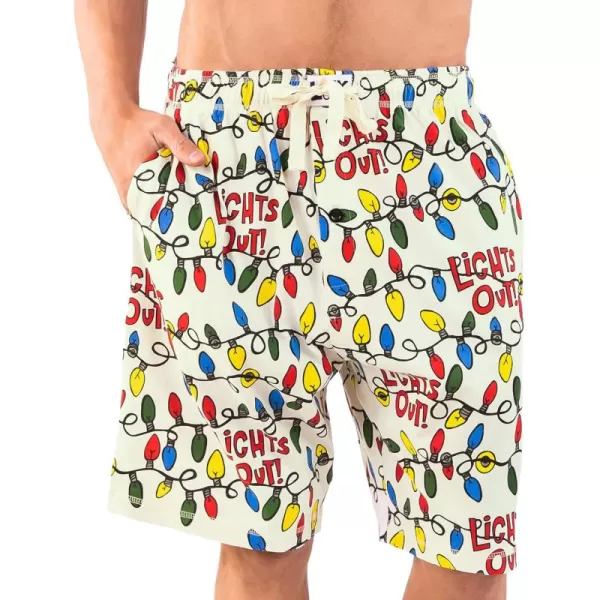 Lazy One Pajama Shorts for Men Mens Pajama Bottoms SleepwearLights Out