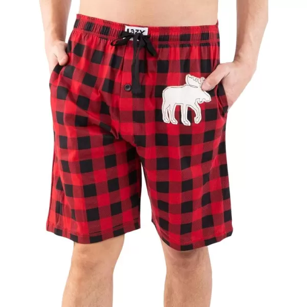 Lazy One Pajama Shorts for Men Mens Pajama Bottoms SleepwearMoose Plaid