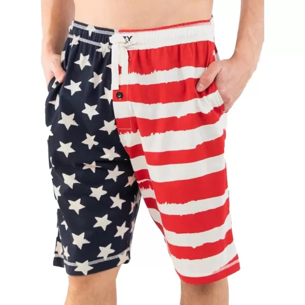 Lazy One Pajama Shorts for Men Mens Pajama Bottoms SleepwearStars and Stripes
