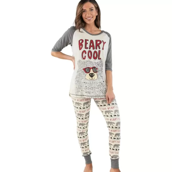 Lazyone Womens Soft Casual Pajama Leggings and Tall Tee Sets With Cute Fun Prints Cute Womens Pajama SetsBeary Cool Pajama Set