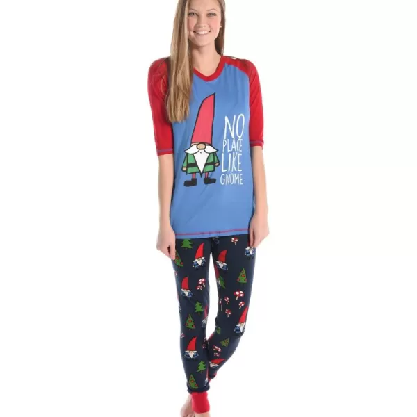 Lazyone Womens Soft Casual Pajama Leggings and Tall Tee Sets With Cute Fun Prints Cute Womens Pajama SetsNo Place Like Gnome Pajama Set