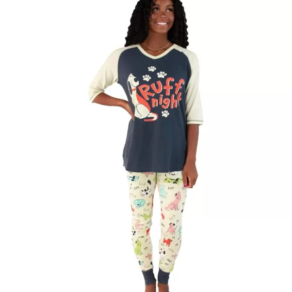 Lazyone Womens Soft Casual Pajama Leggings and Tall Tee Sets With Cute Fun Prints Cute Womens Pajama SetsRuff Night Pajama Set