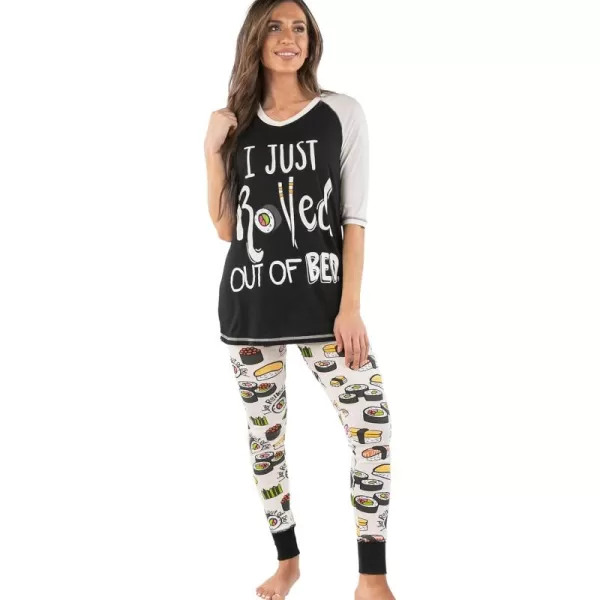 Lazyone Womens Soft Casual Pajama Leggings and Tall Tee Sets With Cute Fun Prints Cute Womens Pajama SetsSushi Legging Set