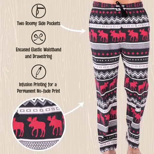 Lazy One Animal Pajama Pants For Men Mens Separate Bottoms Lounge PantsCabin Moose Pajama Pants