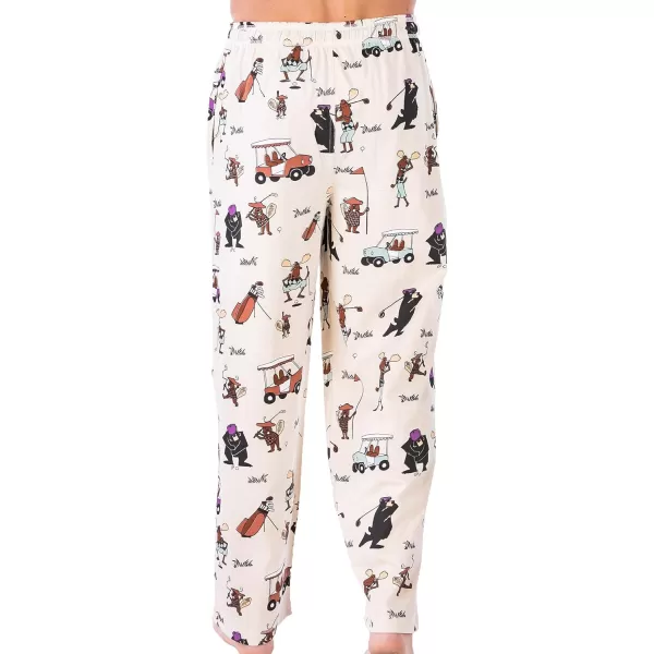 Lazy One Animal Pajama Pants For Men Mens Separate Bottoms Lounge PantsCream Golfers Pajama Pants