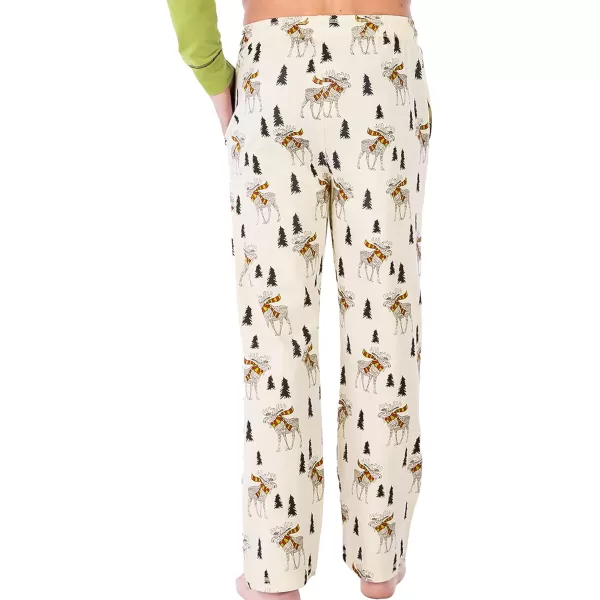 Lazy One Animal Pajama Pants For Men Mens Separate Bottoms Lounge PantsCream Moosletoe Pajamas Pants