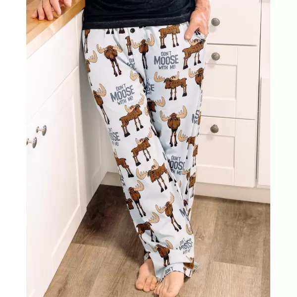 Lazy One Animal Pajama Pants For Men Mens Separate Bottoms Lounge PantsDont Moose Blue Pajama Pants
