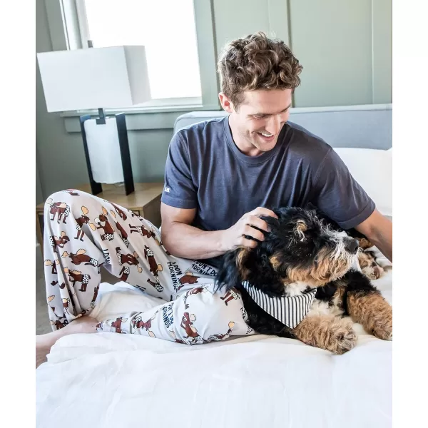 Lazy One Animal Pajama Pants For Men Mens Separate Bottoms Lounge PantsLight Grey Dont Do Mornings Moose Pajama Pants