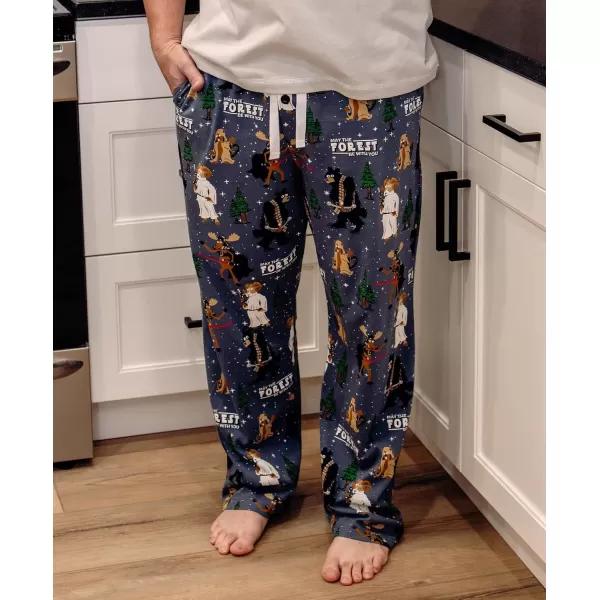 Lazy One Animal Pajama Pants For Men Mens Separate Bottoms Lounge PantsMay the Forest Blue Pajama Pants
