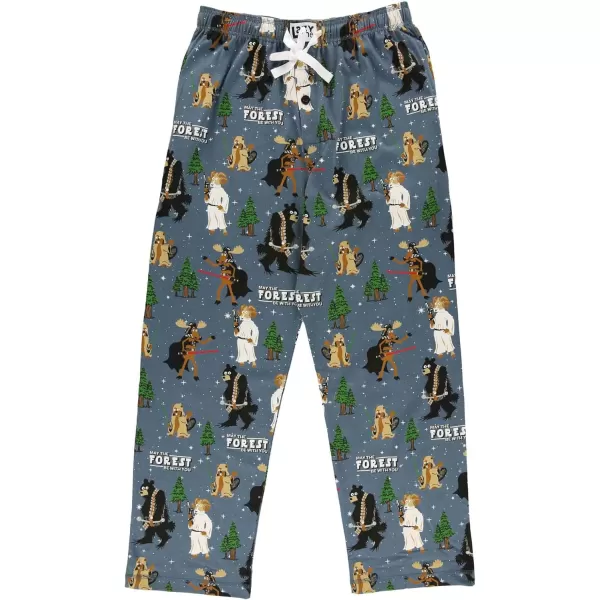 Lazy One Animal Pajama Pants For Men Mens Separate Bottoms Lounge PantsMay the Forest Blue Pajama Pants