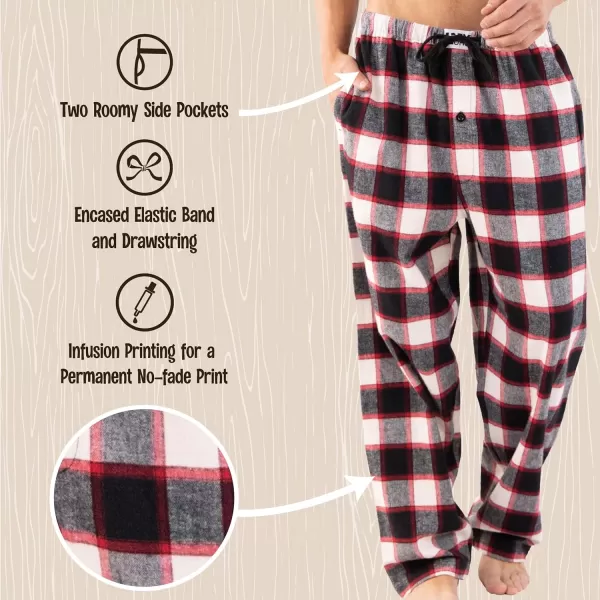 Lazy One Flannel Pajama Pants For Men Mens Separate Bottoms Lounge PantsBlack Plaid Flannel Pajama Pants