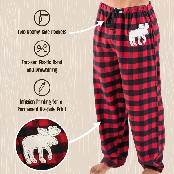 Lazy One Flannel Pajama Pants For Men Mens Separate Bottoms Lounge PantsMoose Plaid Mens Pajama Pants