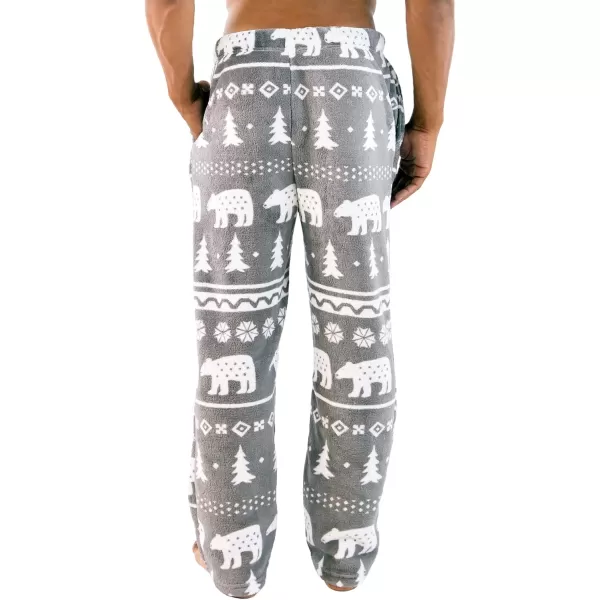 Lazy One Mens Fleece Pajama Pants Nordic Fleece Pajama Bottoms for Men Warm Pajama PantsNordic Bear Pajama Pants