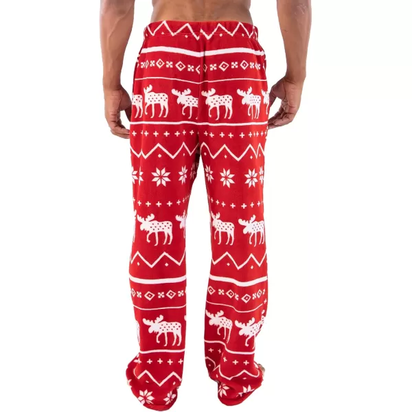 Lazy One Mens Fleece Pajama Pants Nordic Fleece Pajama Bottoms for Men Warm Pajama PantsNordic Moose Pajama Pants