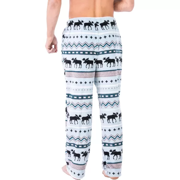 Lazy One Mens Fleece Pajama Pants Nordic Fleece Pajama Bottoms for Men Warm Pajama PantsWinter Moose Pajama Pants