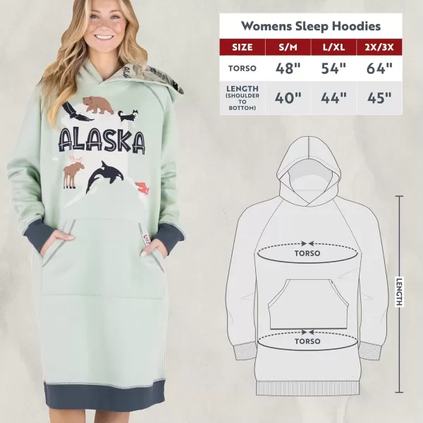 Lazy One Oversized Hoodie Sweatshirt Comfortable SleepwearAlaska Sleep Hoodie