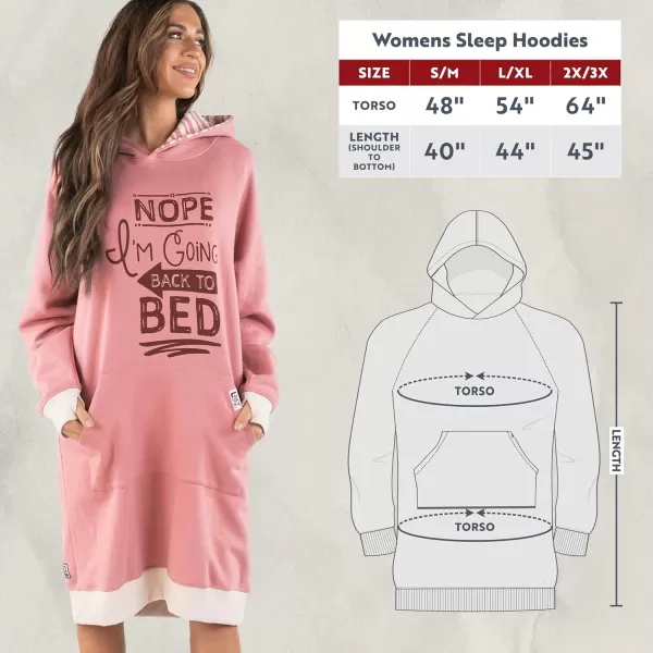 Lazy One Oversized Hoodie Sweatshirt Comfortable SleepwearBack to Bed Sleep Hoodie