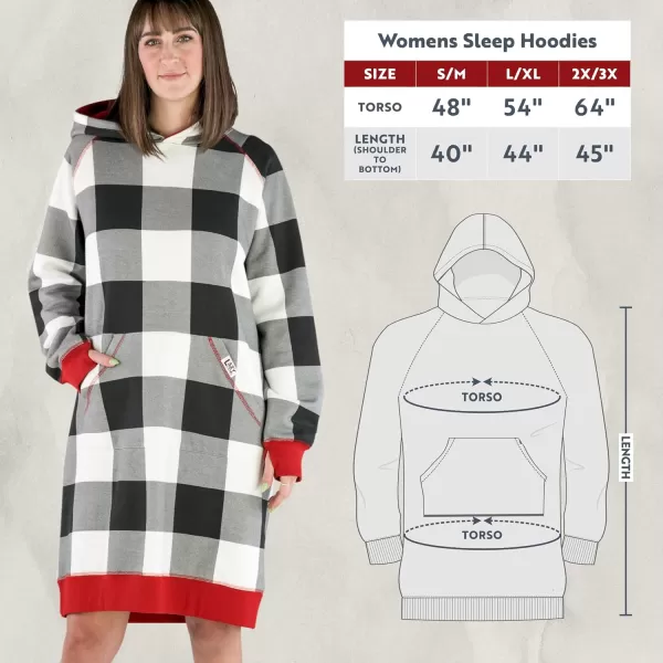 Lazy One Oversized Hoodie Sweatshirt Comfortable SleepwearBlack  White Plaid Sleep Hoodie