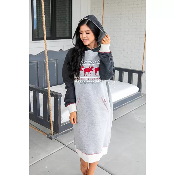 Lazy One Oversized Hoodie Sweatshirt Comfortable SleepwearCabin Moose Sleep Hoodie