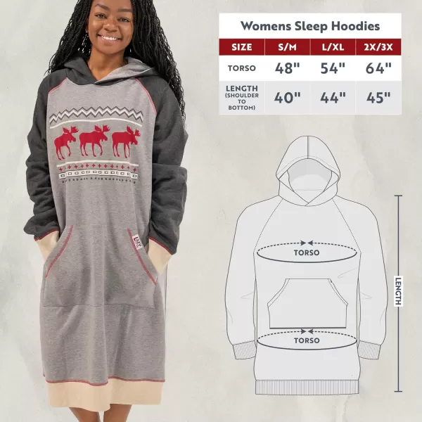 Lazy One Oversized Hoodie Sweatshirt Comfortable SleepwearCabin Moose Sleep Hoodie
