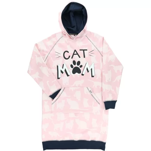 Lazy One Oversized Hoodie Sweatshirt Comfortable SleepwearCat Mom Sleep Hoodie