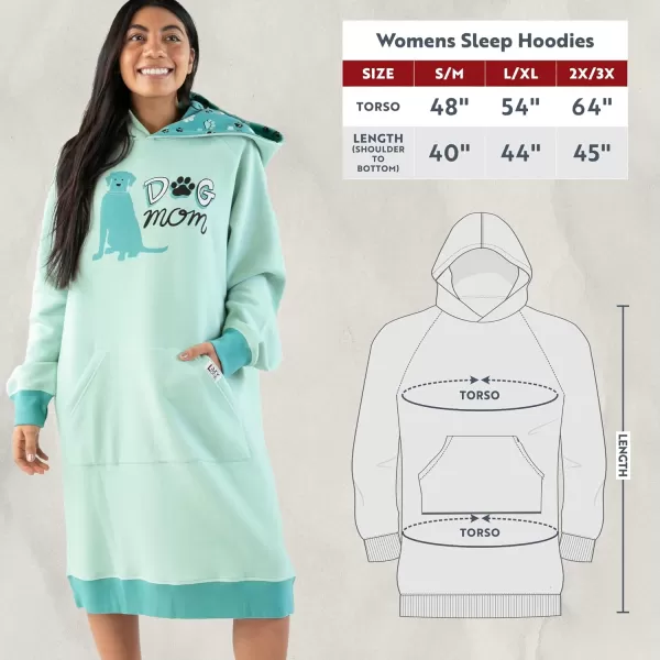 Lazy One Oversized Hoodie Sweatshirt Comfortable SleepwearDog Mom Sleep Hoodie