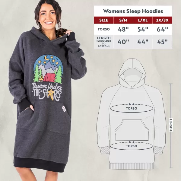 Lazy One Oversized Hoodie Sweatshirt Comfortable SleepwearDream Under Stars Sleep Hoodie