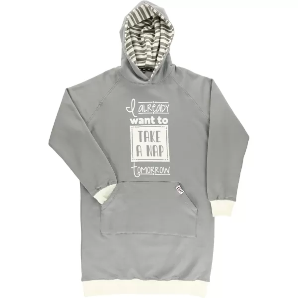Lazy One Oversized Hoodie Sweatshirt Comfortable SleepwearGrey