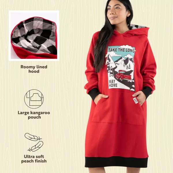 Lazy One Oversized Hoodie Sweatshirt Comfortable SleepwearLong Way Home Sleep Hoodie