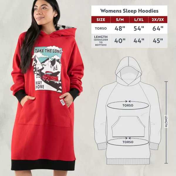 Lazy One Oversized Hoodie Sweatshirt Comfortable SleepwearLong Way Home Sleep Hoodie