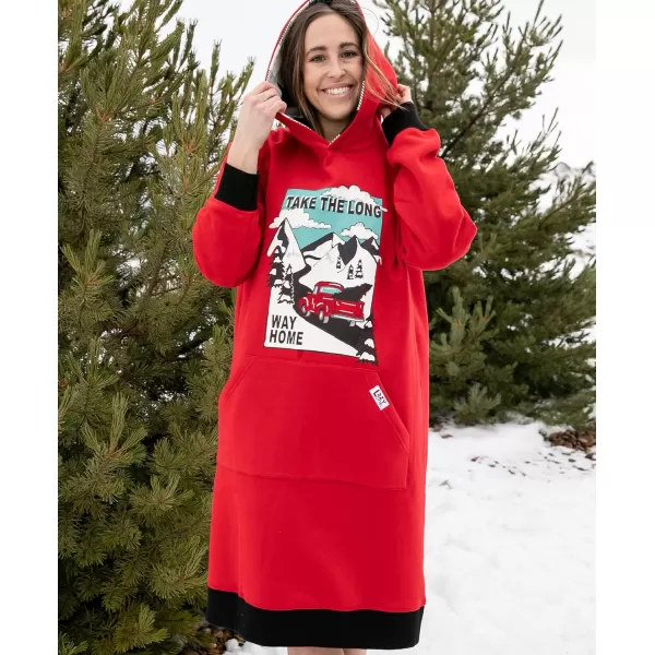 Lazy One Oversized Hoodie Sweatshirt Comfortable SleepwearLong Way Home Sleep Hoodie