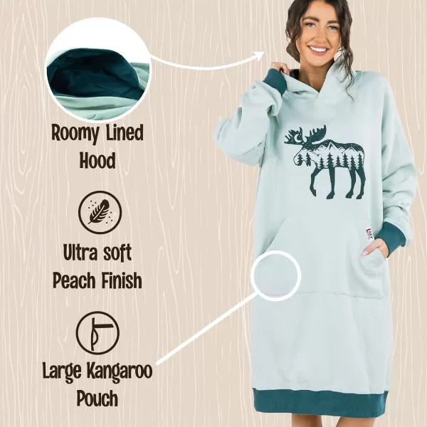 Lazy One Oversized Hoodie Sweatshirt Comfortable SleepwearMoose Silhouette Sleep Hoodie