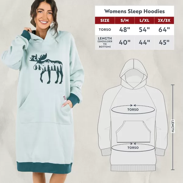 Lazy One Oversized Hoodie Sweatshirt Comfortable SleepwearMoose Silhouette Sleep Hoodie