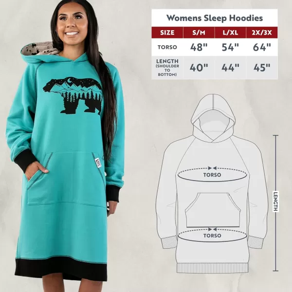 Lazy One Oversized Hoodie Sweatshirt Comfortable SleepwearMountain Bear Sleep Hoodie