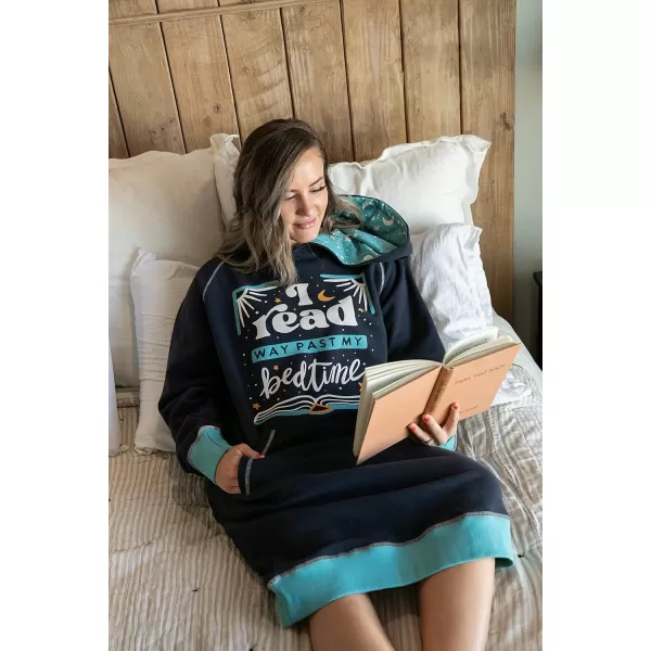 Lazy One Oversized Hoodie Sweatshirt Comfortable SleepwearRead Past Bedtime Sleep Hoodie