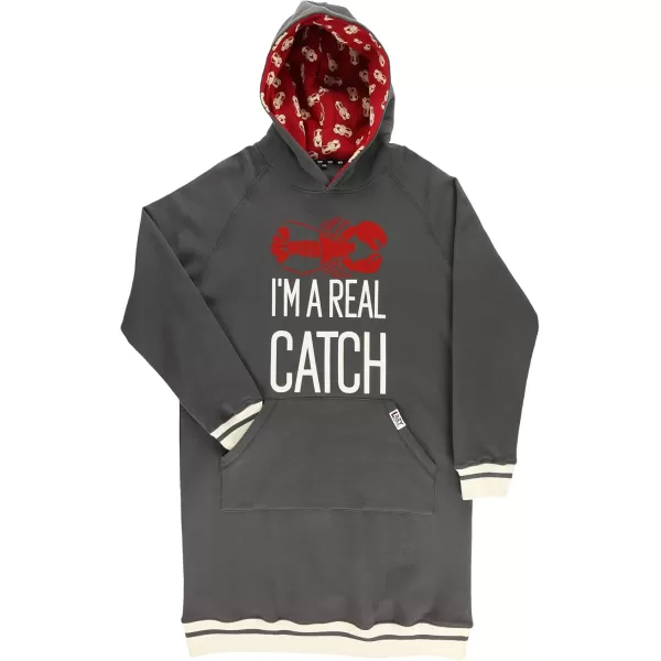 Lazy One Oversized Hoodie Sweatshirt Comfortable SleepwearReal Catch Sleep Hoodie