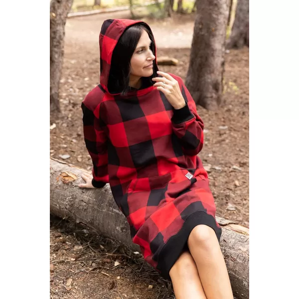 Lazy One Oversized Hoodie Sweatshirt Comfortable SleepwearRed Plaid Sleep Hoodie
