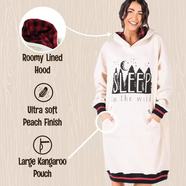 Lazy One Oversized Hoodie Sweatshirt Comfortable SleepwearSleep Wild Sleep Hoodie