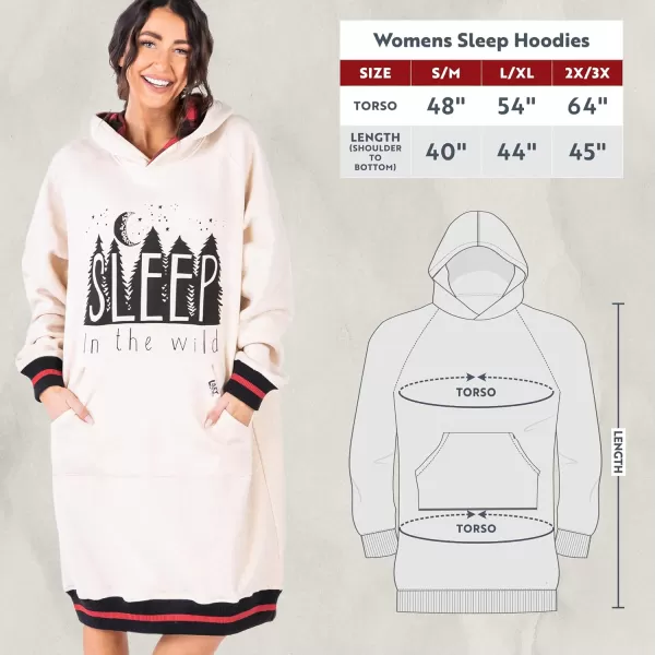 Lazy One Oversized Hoodie Sweatshirt Comfortable SleepwearSleep Wild Sleep Hoodie