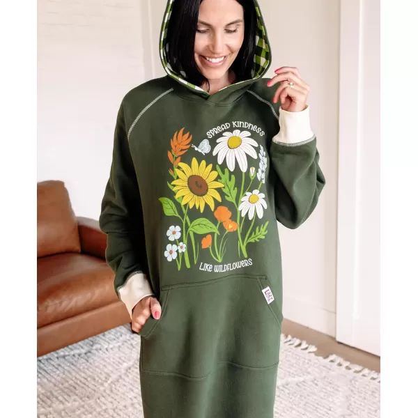 Lazy One Oversized Hoodie Sweatshirt Comfortable SleepwearWild Flower Sleep Hoodie