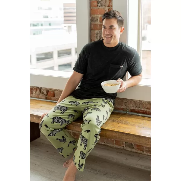 Lazy One Pajama Pants For Men Mens Separate Bottoms Lounge Pants Funny HumorousButcher Map Pajama Pants