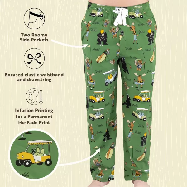 Lazy One Pajama Pants For Men Mens Separate Bottoms Lounge Pants Funny HumorousGolf Green Mens Pajama Pants
