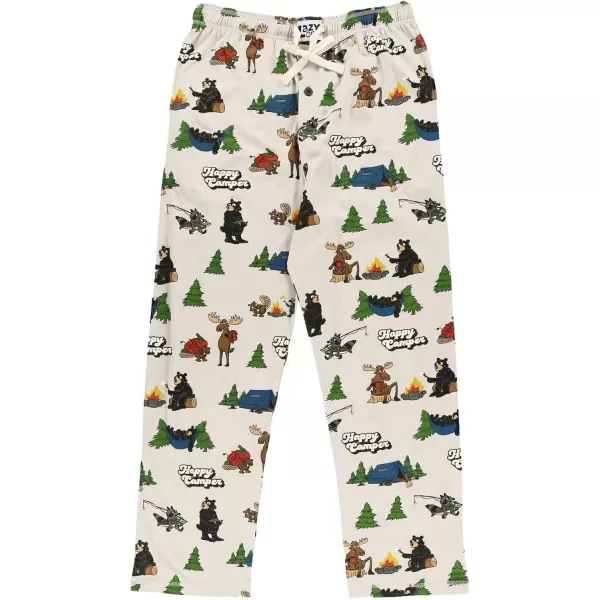 Lazy One Pajama Pants For Men Mens Separate Bottoms Lounge Pants Funny HumorousHappy Camper Grey Pajama Pants